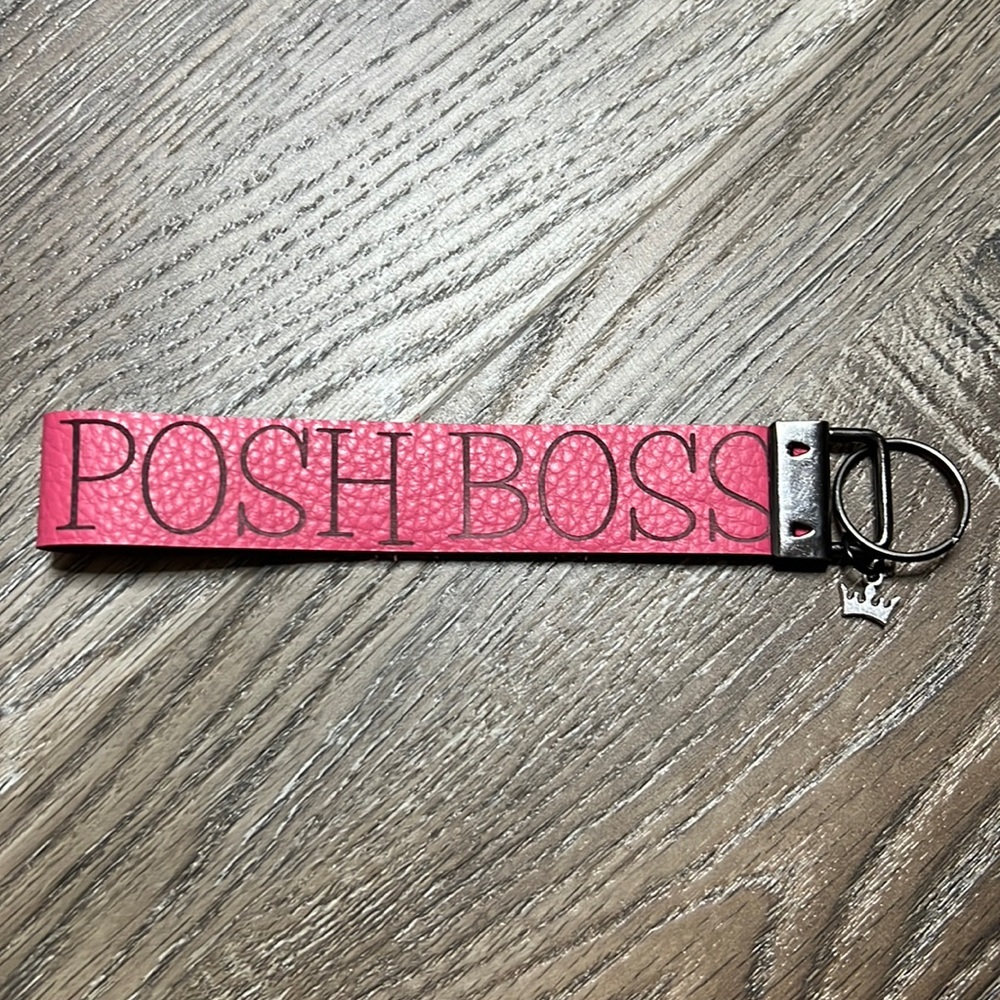 HAND CRAFTED HANDMADE Leather Custom Laser Engraved Key Fob Key Chain POSH BOSS